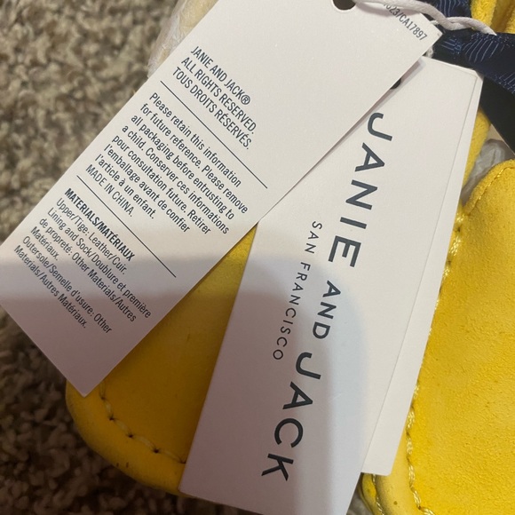 Janie and Jack Bright Yellow Kids Slippers - Picture 2 of 4